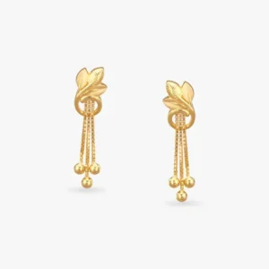 Golden Leaf Drop Earrings